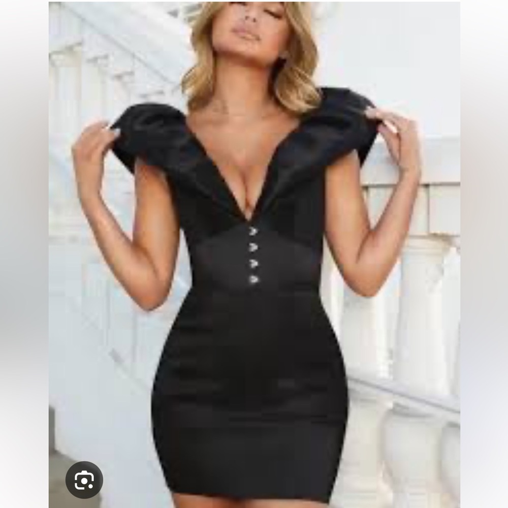 Oh Polly Puff Sleeve mini dress